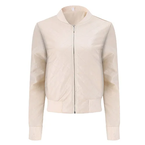 Женская кожаная куртка из искусственной кожи, байкерская куртка Veste En Cuir Femme, пальто Perfecto Femme Aviator Veste Simili Cuir, черный, зеленый, белый - Цвет: white