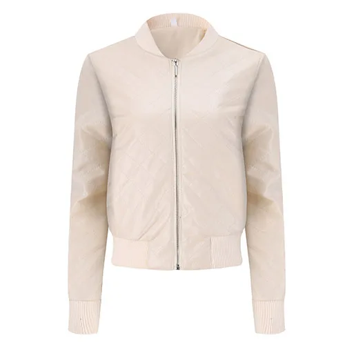 white Женская кожаная куртка из искусственной кожи, байкерская куртка Veste En Cuir Femme, пальто Perfecto Femme Aviator Veste Simili Cuir, черный, зеленый, белый - Цвет: white