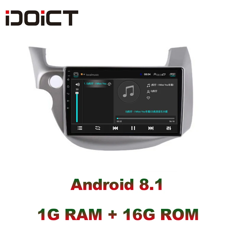  IDOICT Android 8.1 Car DVD Player GPS Navigation Multimedia For Honda Fit Jazz Radio 2008 2009 2010