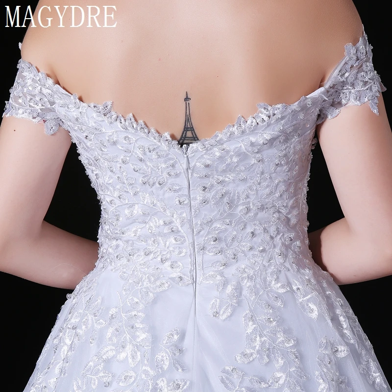 Бальное платье свадебное платье с открытыми плечами Vestido de novia Милая Кружева Аппликации с открытой спиной платье невесты