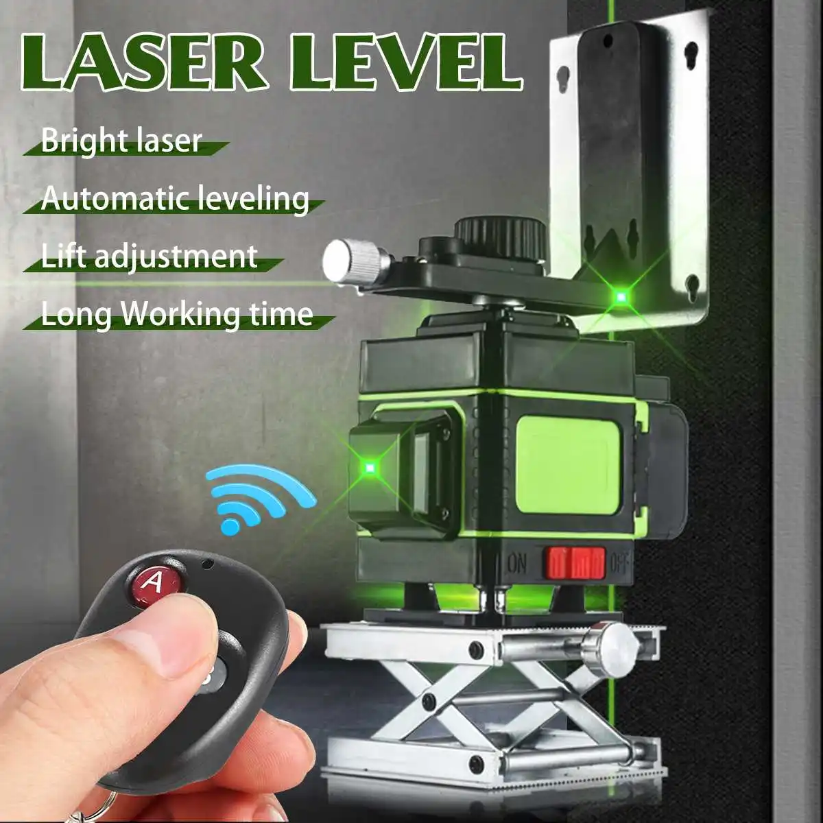 

4D 12 Line Green Laser Level Self-leveling Horizontal&Vertical 360 Degree Adjustment Higher Visibility Automatic Leveling Tool