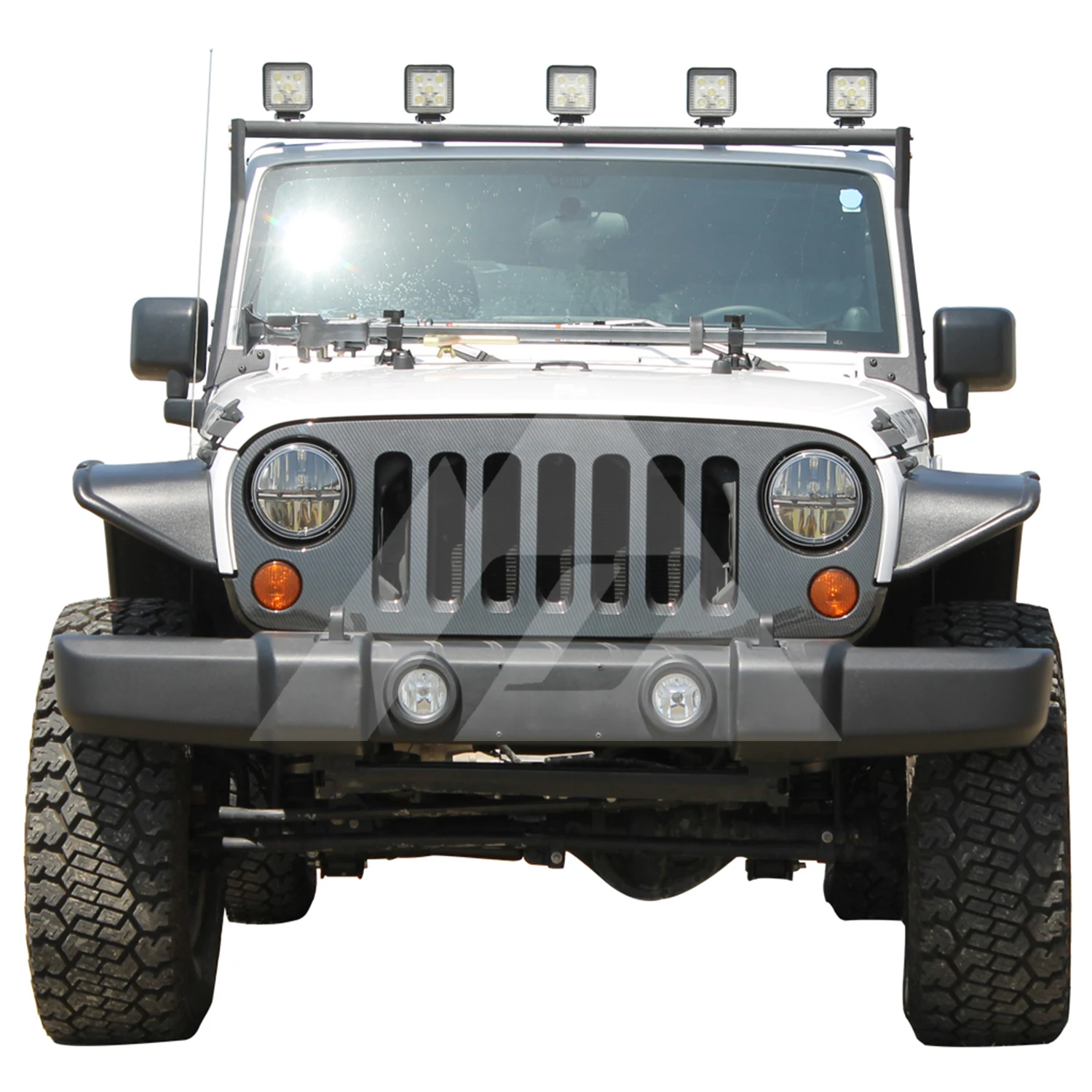 Для 2007 2008 2009 2010 2011 2012 2013 Jeep Wrangler ABS углеродного волокна упакованы решетка