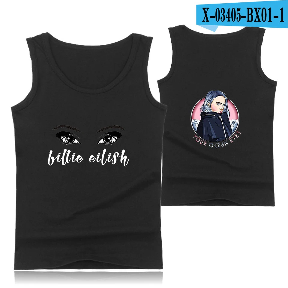 Billie Eilish harajuku, Спортивная майка без рукавов для тренировок, майка, Мужская одежда для фитнеса или бодибилдинга, мужской спортивный жилет, Майки - Цвет: BX0101