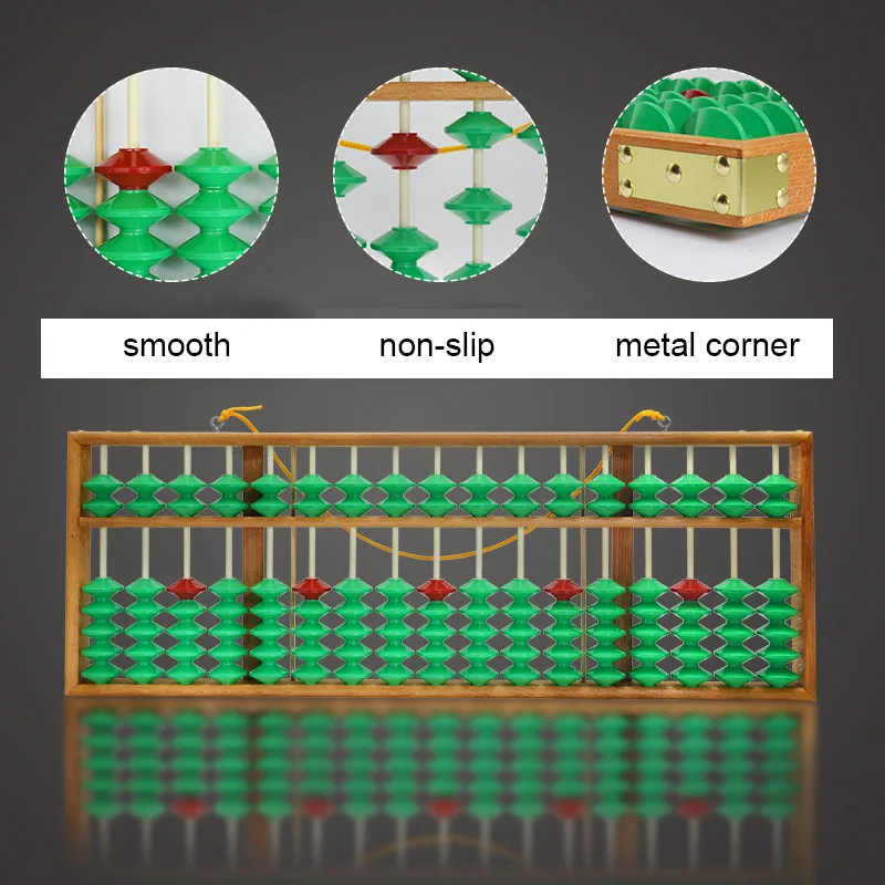 Деревянный большого размера NON-SLIP abacus для учительского инструмента по математике образование для студентов 17 колонок 7 бусин SF01