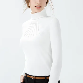 

New Ladies Spring and Autumn Long Sleeve Bottoming T-Shirt Cotton Pullover