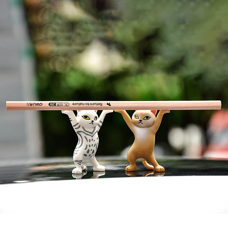 Cat bookshelf stand pen holder portable coffin cat doll pen holder dancing cat toy storage box desktop decoration home decoratio
