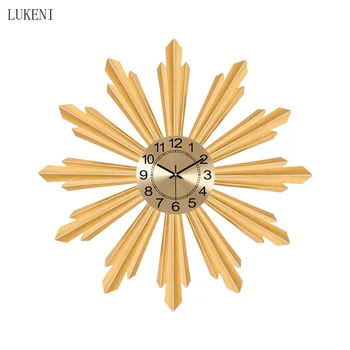 

Creative Metal Clock Living Room Bedroom Study Room Luxurious Light Wall Clock Simple Iron Art Wall Clock