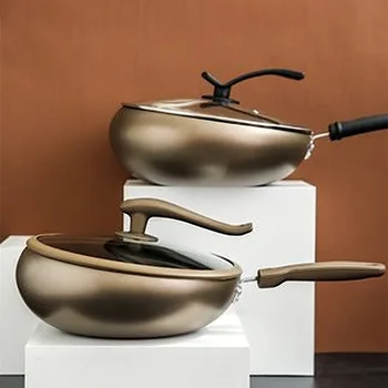 

Non-stick Pan Single Handle Creative Shape Wok Shear Pot Japanese Style Pan Home Kitchen Supplies Induction Cooker Open Flame