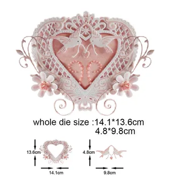 

Heart Hollow Out Bird Pattern DIY Carbon Steel Cutting Dies for Scrapbooking Tool decoration Crafts Paper Relief DIY Embossed