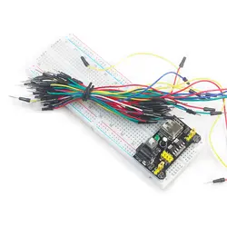 Бесплатная доставка 3,3 В/5 В MB102 макетная плата силовой модуль + 400 точек без пайки прототип хлебная плата комплект + 65 гибких перемычек