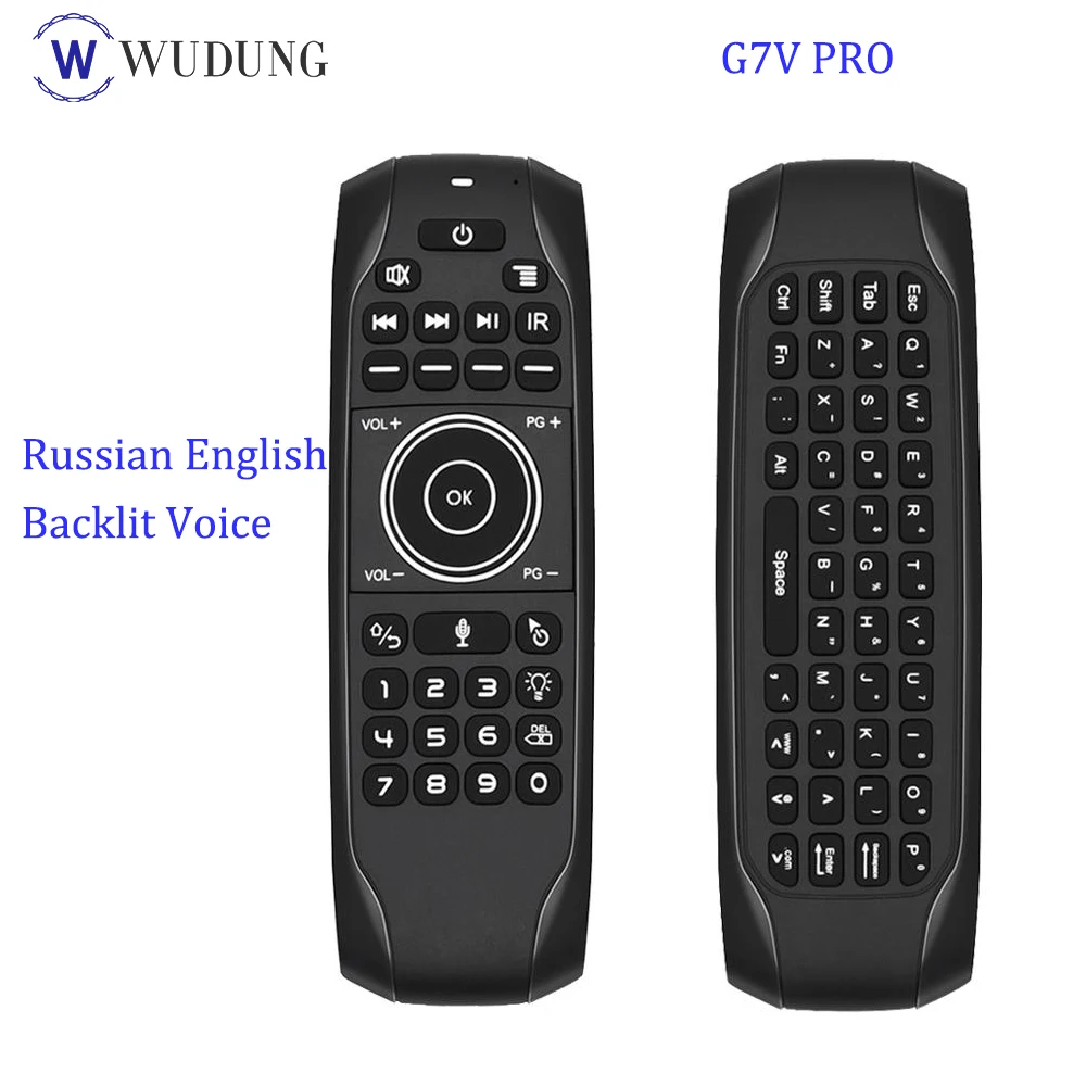 

Newest G7V PRO Backlit Voice Gyroscope Wireless Air Mouse with Russian English keyboard 2.4G Smart Voice Remote Control