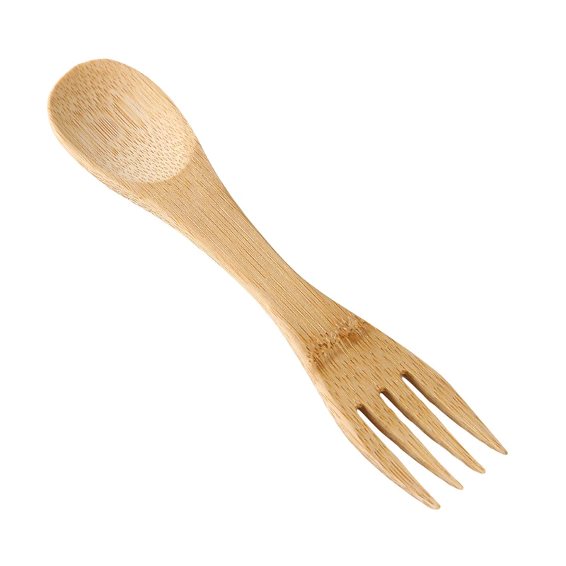 Natural Wood Spoon Forks Stirring Scoop Coffee Multifunction Double Spoon Tableware Natural Wood Cutlery Coffee Tea Spoons