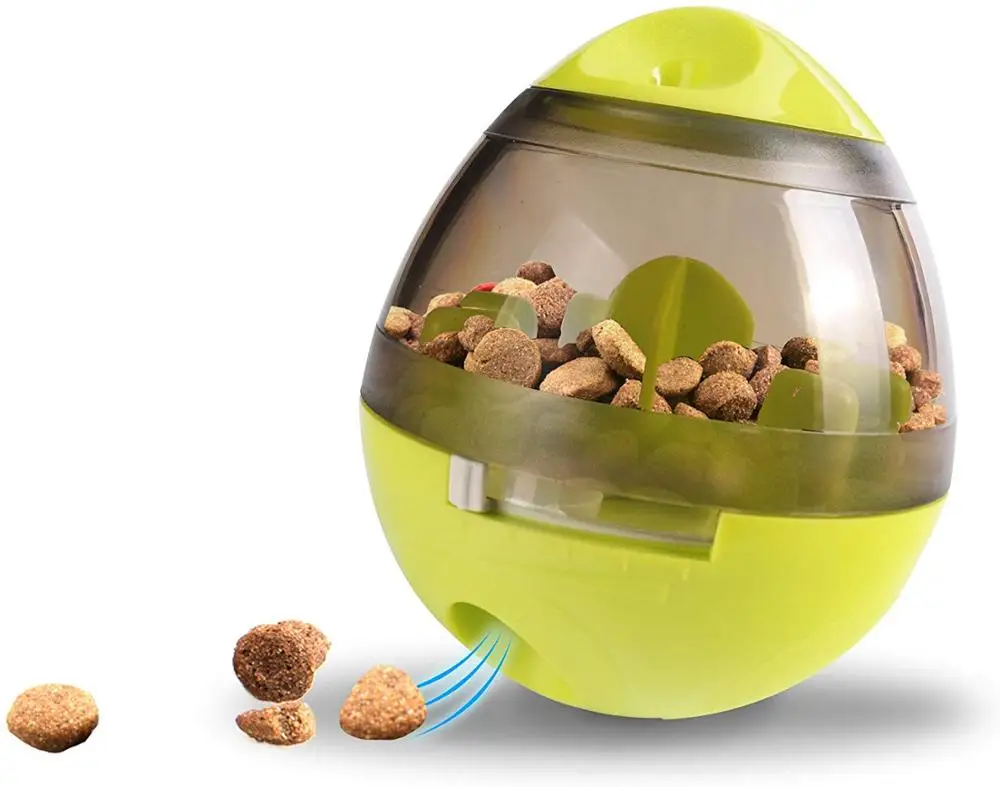 Дозатор для собачьей еды, шариковый шарик для собак и кошек: увеличивает IQ и умственную стимуляцию, дизайн тумблера легко - Цвет: Зеленый