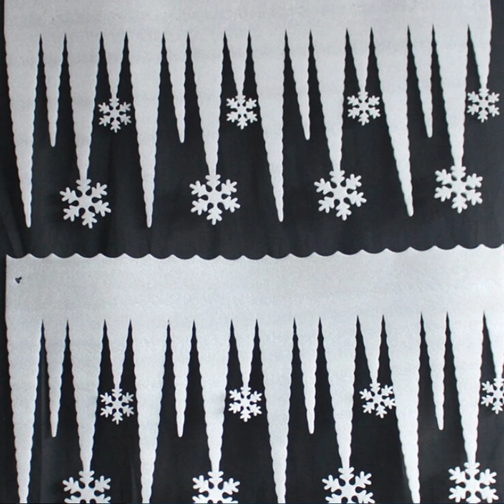 2Pcs DIY Window Decoration White Snowflake Ice Strip Ornament Christmas Party Snowflake Artificial Snow Christmas Party Decor
