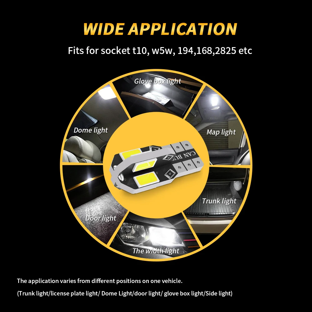 20x Canbus    5630 8SMD T10 W5W 194 168 ̼   ڵ Led  12V   ȭƮ ̽  Ʈũ Ʈ 3000K 4000K 6000K 8