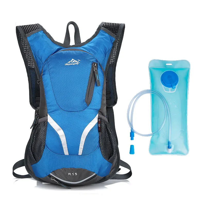 Outdoor Sports Water Bag Camping Hiking Riding Running Jogging Sport Marathon Hydration Backpack Bladder Soft Flask Water Pack - Color: Blue2