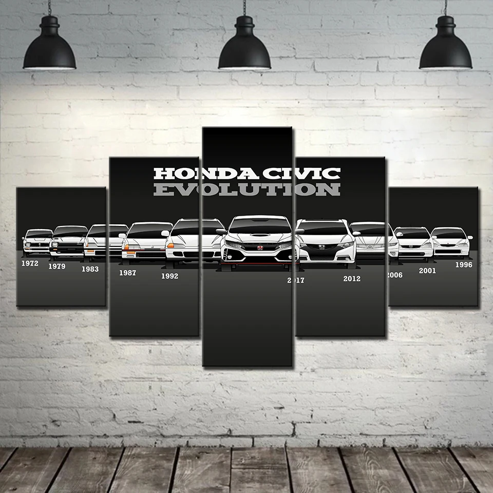 Модульные настенные картины плакаты на холсте с принтом Honda CIVIC автомобильная
