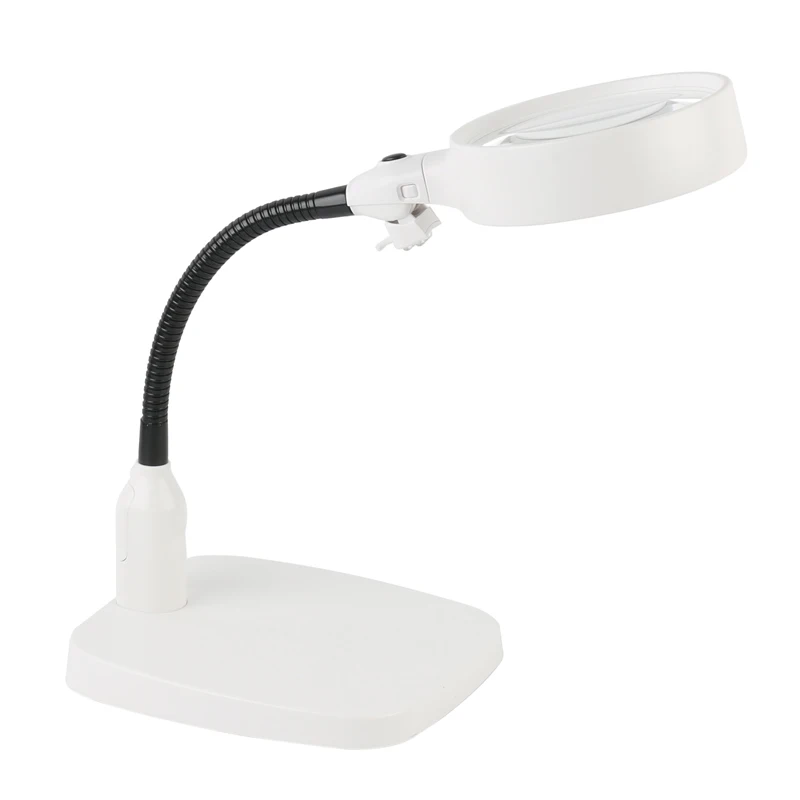 Loupe De Bureau Portable 10x Avec Lampe 6 Led Pour Lecture, Loisirs