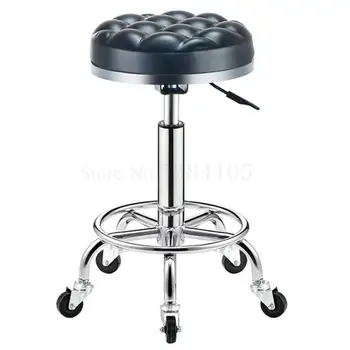 

Bar Chair Lift Swivel Chair Back Manicure Chair Bar Stool Household Fashion Creative Beauty Round Stool