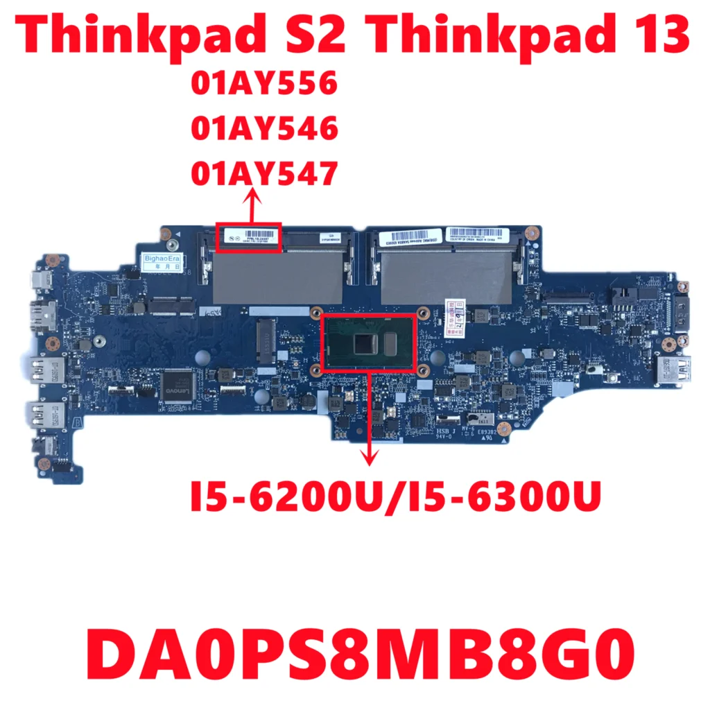 FRU 01AY556 01AY546 01AY547 Mainboard For Lenovo Thinkpad S2 13 Laptop Motherboard DA0PS8MB8G0 With I5-6200U 100% Test | Компьютеры и