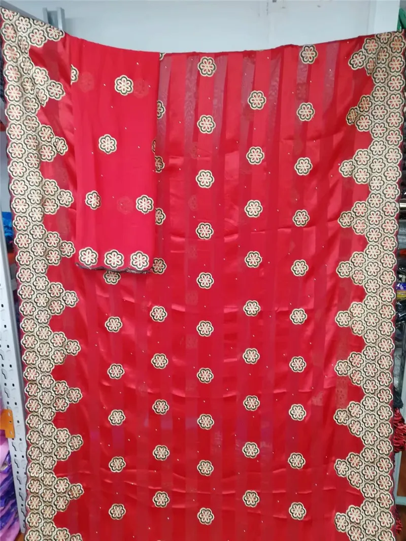 Натуральный шелк ткань африканская ткань для платья шелковая органза ткань с мягким шарфом Швейные материалы 5+ 2 ярдов - Цвет: YC12071S5