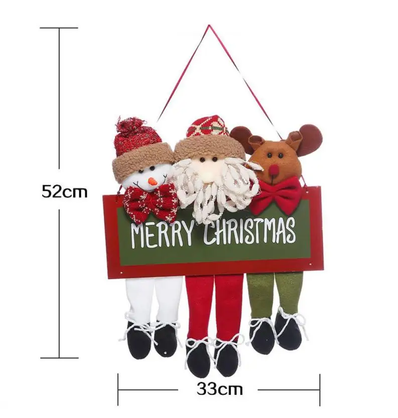 Christmas Decor Doll Gift Home Children Kids Santa Snowman Wooden Hanging drop shipping B2 30