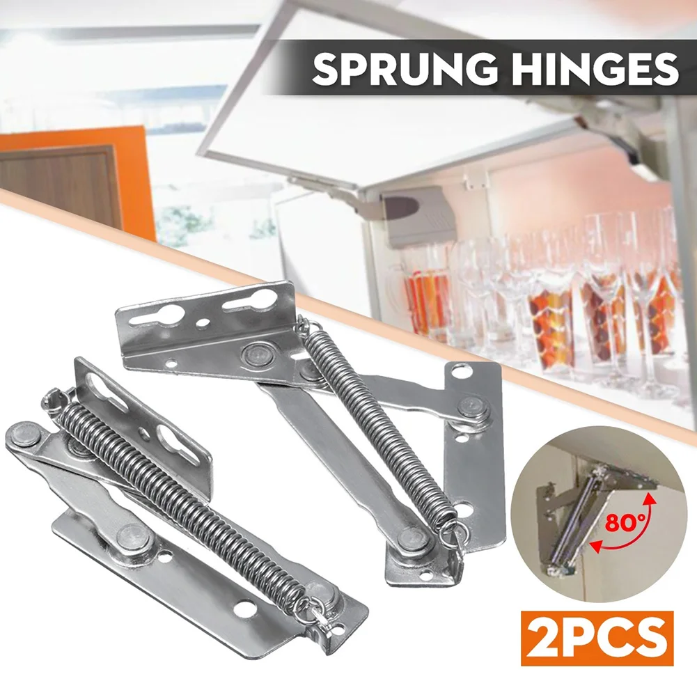 

1 Set 80 Degree Sprung Hinges for Upper Door Lift Code Kitchen Cabinet Support J99Store