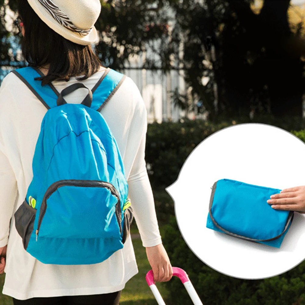 Hot Selling Portable Travel Backpacks Zipper Soild Nylon Back Pack Daily Traveling Women Men Shoulder Bags Folding Bag