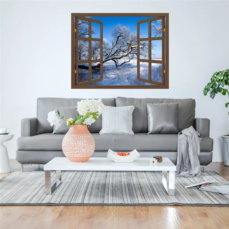 Wall Stickers Decor Snow Scene 3D Wall Sticker Home DIY Decals Floor Decoration Stickers Muraux Pour Enfants Chambres 40DEC2409
