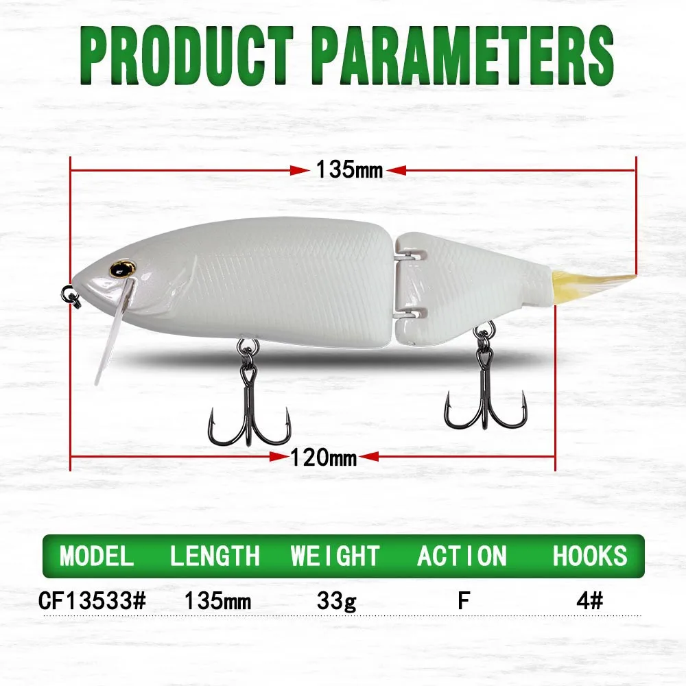 Jointed Bait 135mm 33g Shad Glider Swimbait Fishing Lures Hard Body Floating Jointed Bass Pike Fishing Bait Tackle