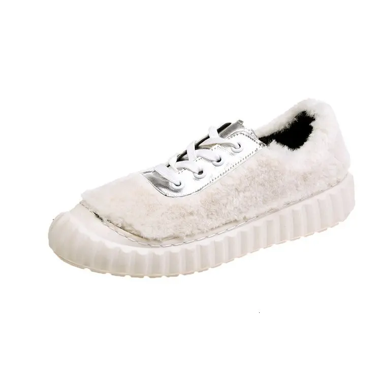 Winter Woman Loafers Flat Oxford Shoes For Women Plush Warm Black Fashion Flats Ladies Casual Shoes 4cm Platform Alpargatas