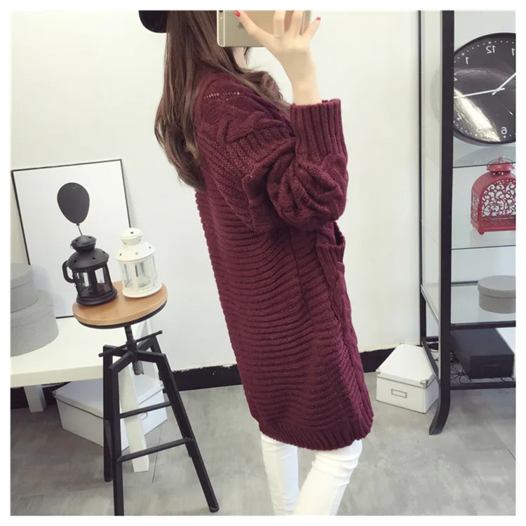 Blusas De Inverno Feminina кардиган женский вязаный кардиган свитер вязанный свободная крупная вязка длинный женский