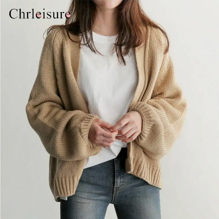 

Women Short Knitted Cardigan Sweater 2009 New Korean Solid Long Sleeve Sweater Jacket Girls 3 Color