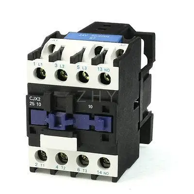 

50/60Hz 660V 40A 35mm DIN Rail 3P + NO 24V Coil AC Contactor CJX2-2510