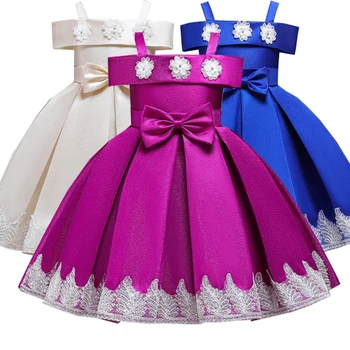 

Summer Camisole Flower Dress Girl Ball Gown Elegant Princess Party Wedding Evening Dresses Bridesmaid Kid Clothing 8 10 Years