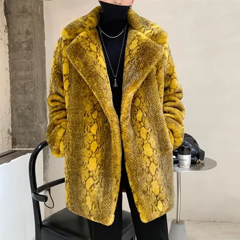 

Men Vintage Streetwear Fashion Winter Thick Faux Fur Jacket Overcoat Male Women Couple Hip Hop Casual Loose Coat Outerwear