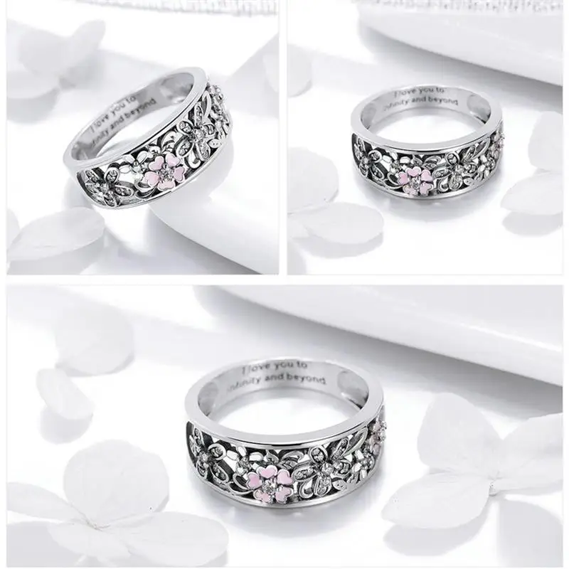 DALARAN подлинное серебряное кольцо цветок маргаритки и Бесконечность любовь проложить ажурные 925 пробы серебряные кольца для женщин Свадебные ювелирные изделия