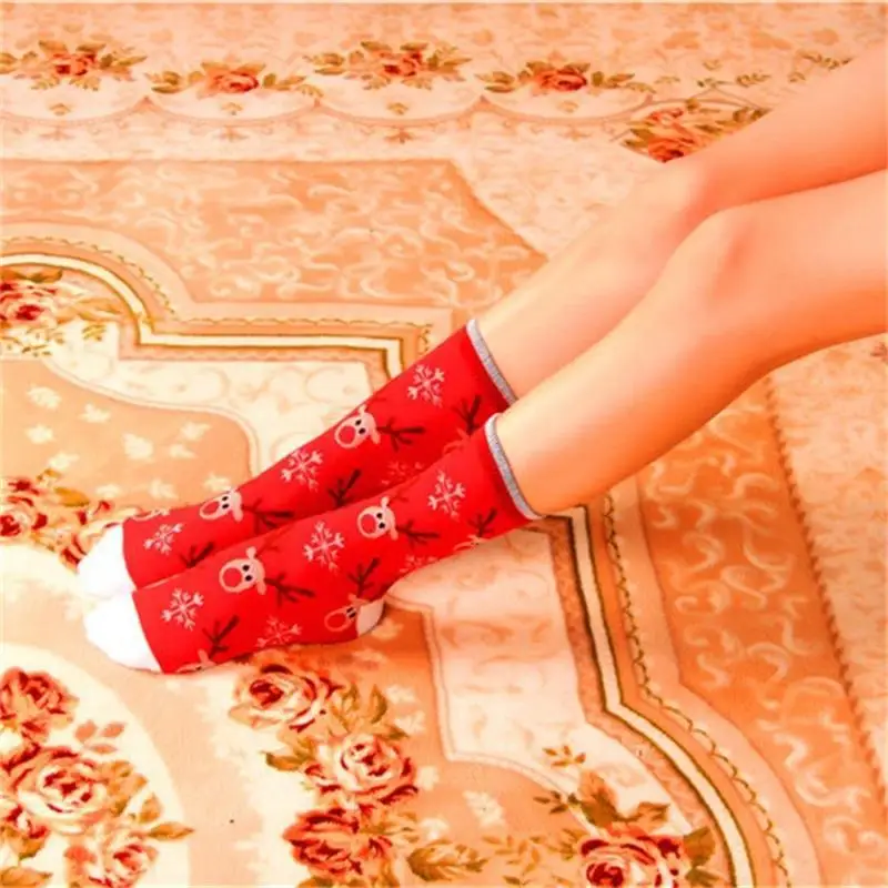 Рождественские носки унисекс для женщин мультфильм милый Санта Клаус Снеговик снежинка зима взрослые Чулочные изделия Хлопок Индивидуальные носки подарок - Цвет: 15