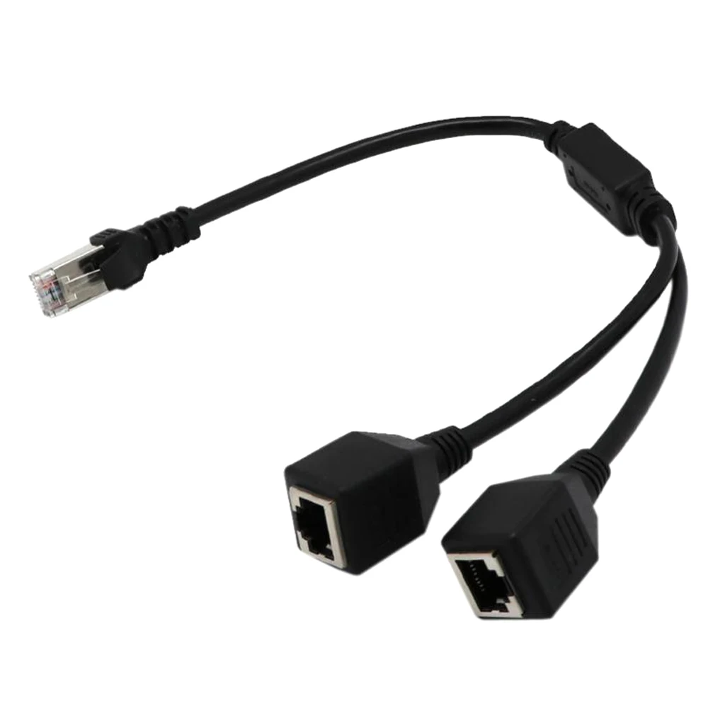RJ45 1 Male to 2 Female Ethernet Network Cable Splitter Extension Connector Using gold-plated core transmission of signals