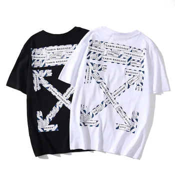 

Summer new men's and women's casual hot sale half-sleeved short-sleeved T-shirt men's popular classic arrow white T-shirt