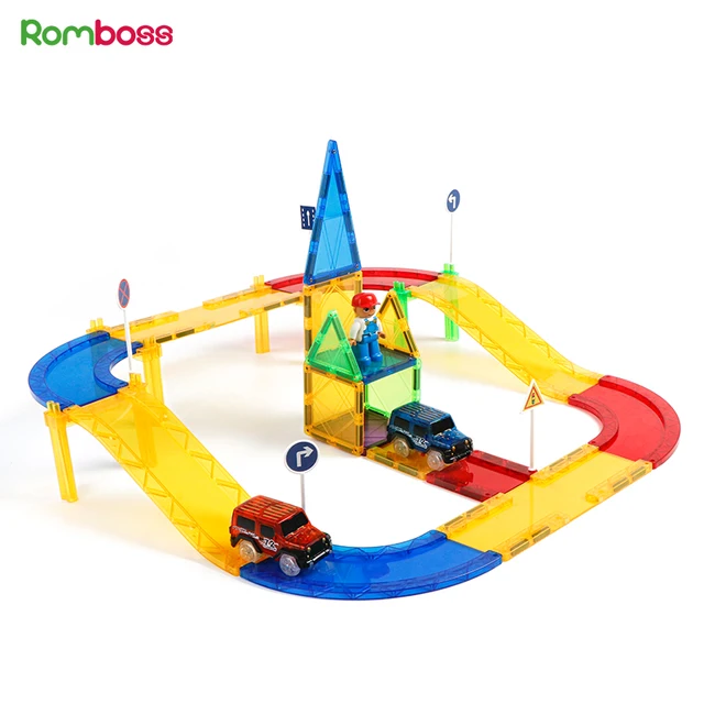 Dropshipping MAGPLAYER  82PCS Magnetic Tiles Transparent Big Size Magnetic Building Block Educational Toys for Children Gifts 1