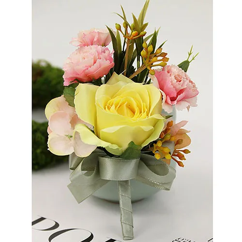 corsage 13 YO CHO розовый свадебный цветок DIY невесты корсаж на запястье цветок жениха бутоньерка браслет для невесты жениха Выпускной вечерние украшения - Цвет: corsage 13