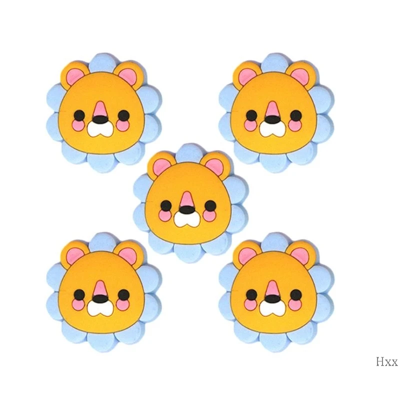New 5PCS Silicone Beads Teething Mini Lion Food Grade Silicone Toy Teething Nursing Chewing DIY Shower Gift Baby Teether