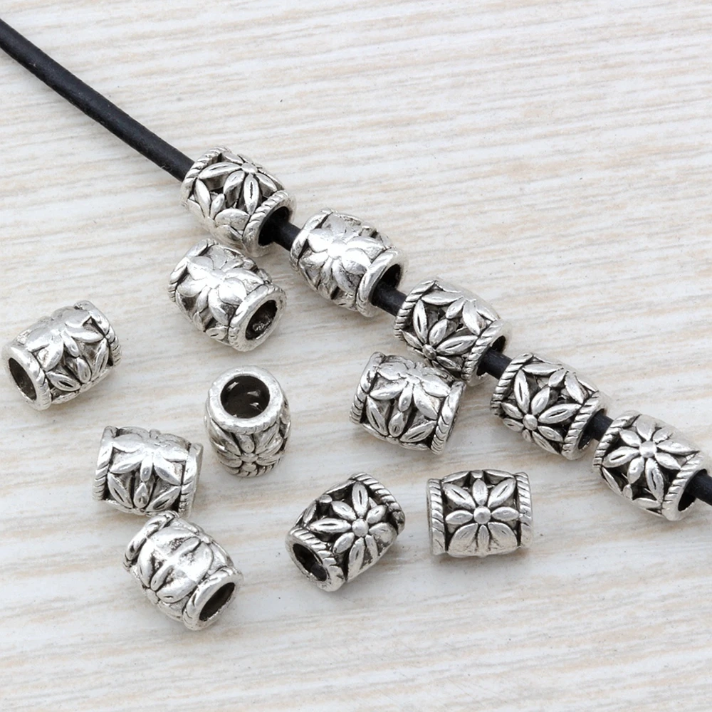 

100Pcs Alloy Daisy Barrel Beads 7x8mm For Jewelry Making DIY Accessories D11