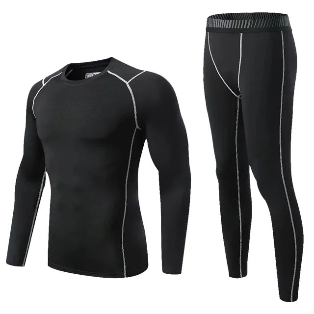 grey sets Компрессионный спортивный костюм Фитнес-плотно спортивная одежда комплект для бега футболки, лосины Мужская спортивная одежда для спортзала мужская одежда спортивный костюм - Цвет: grey sets