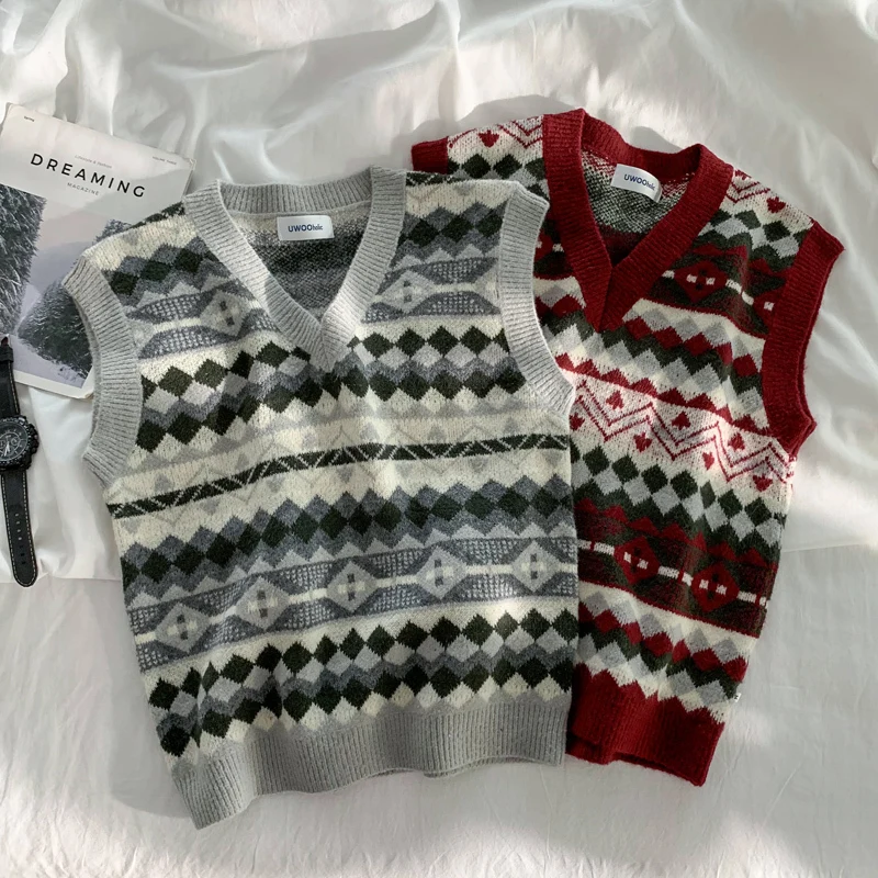 UYUK2019 Autumn And Winter V-neck Korean Version Of The Sleeveless Men's Vest Man Clothes sweaters men masculina