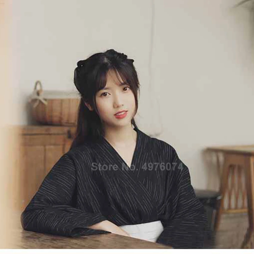 Traditional Japanese Women Kimono Dress Spa Sauna Bathrobe Yuakata with Belt Loose Plus Size Gown japanese kimono