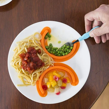 

Silicone Food Separator Durable Plate Isolation Portable Strong Suction Durable Plate Isolation Dip Sauce Divider BPA Free