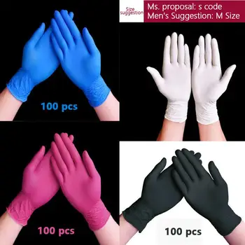 

100pcs Rubber Gloves Disposable Kitchen/rubber/garden Gloves Universal Left And Right Hand Disposable Nitrile Material Gloves