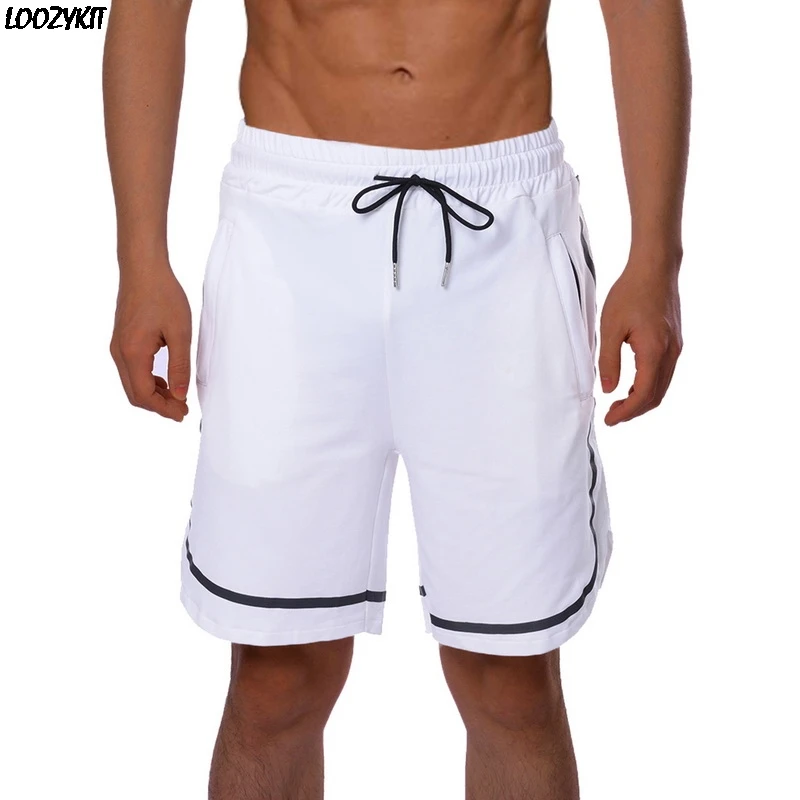 

LOOZYKIT 2020 Summer Men's Solid Color Gym Shorts Bodybuilding Running Swimming Fitted Training Beach Short Pants